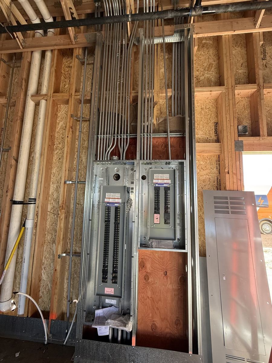 Dual load center installation for Panda Express with conduit chase