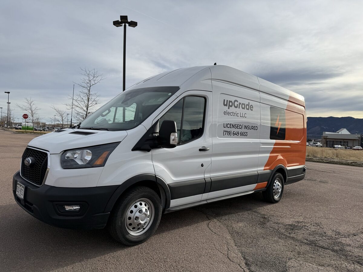 Service van on mountain backdrop